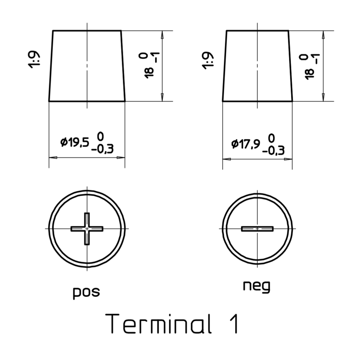 Duracell 063 / DS44 Starter Car Battery Terminal Type