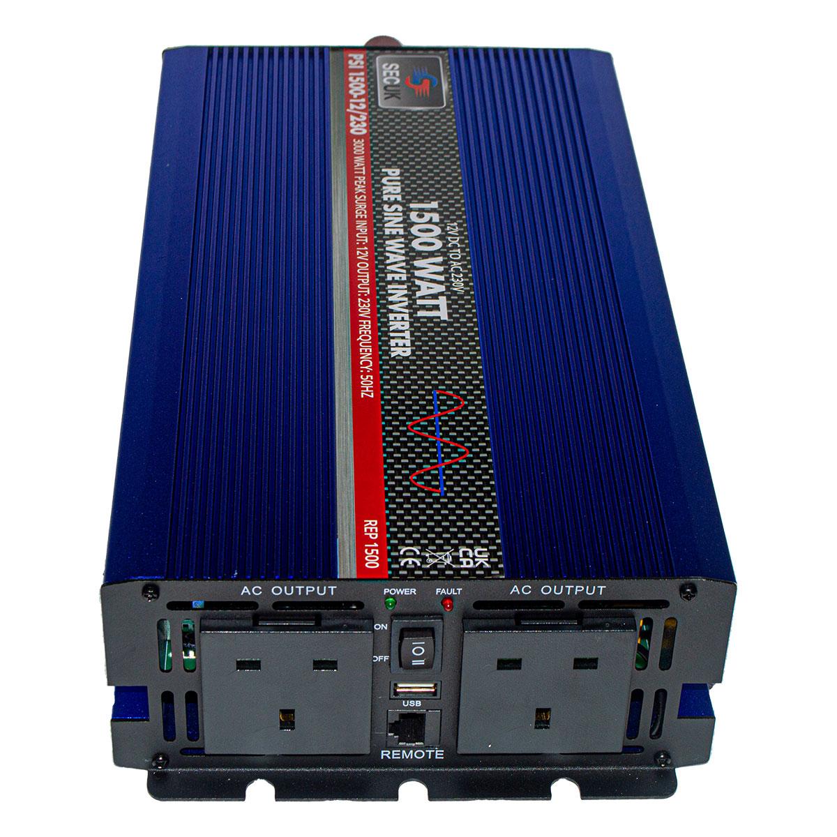 Pure Sine Wave 1500 Watt 12v SEC UK Inverter FREE UK mainland delivery