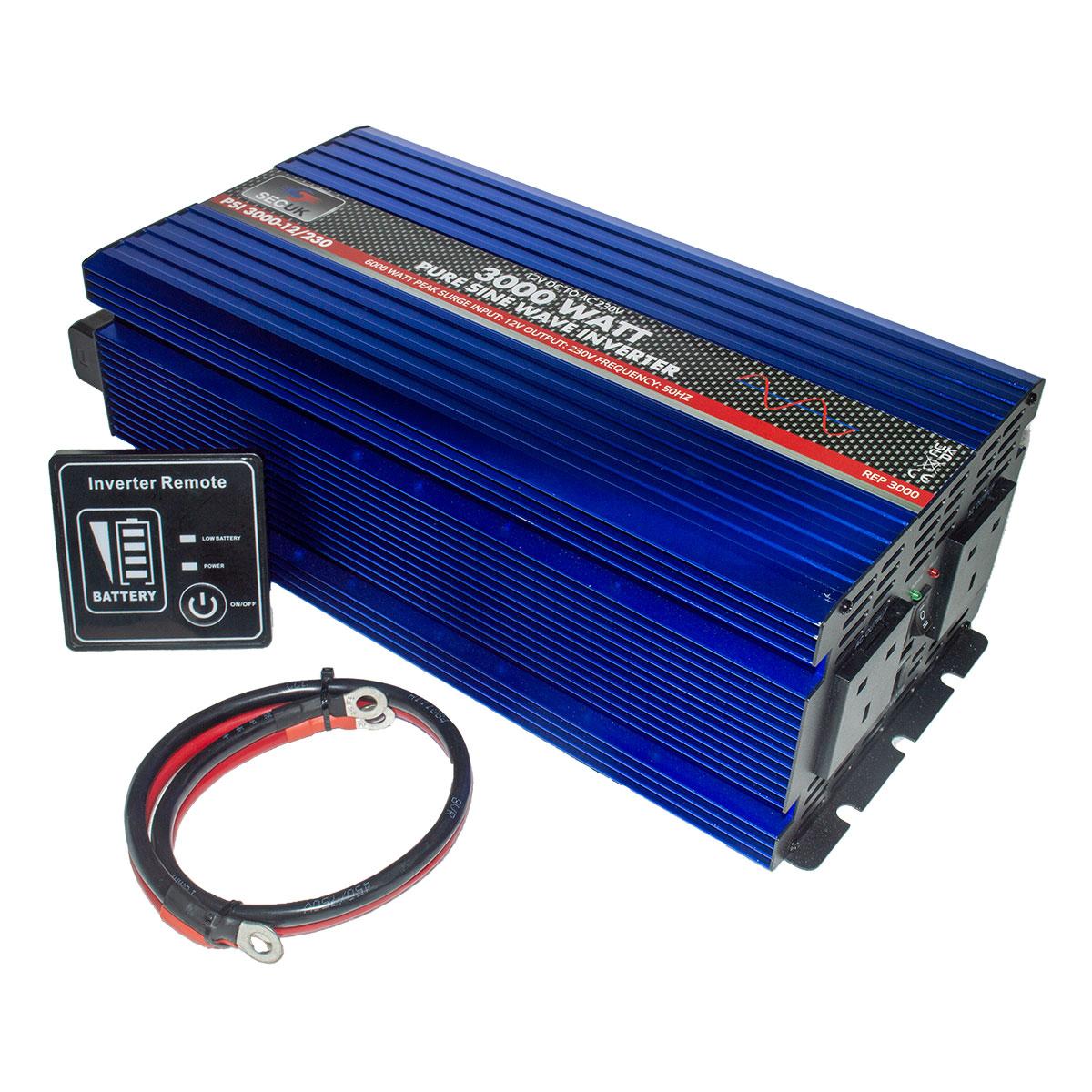 Pure Sine Wave 3000 Watt 12v SEC UK Inverter FREE UK mainland delivery