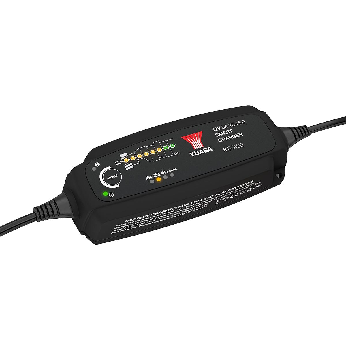 Yuasa YCX 5.0 12v 5A 8 Stage Smart Battery Charger FREE UK mainland