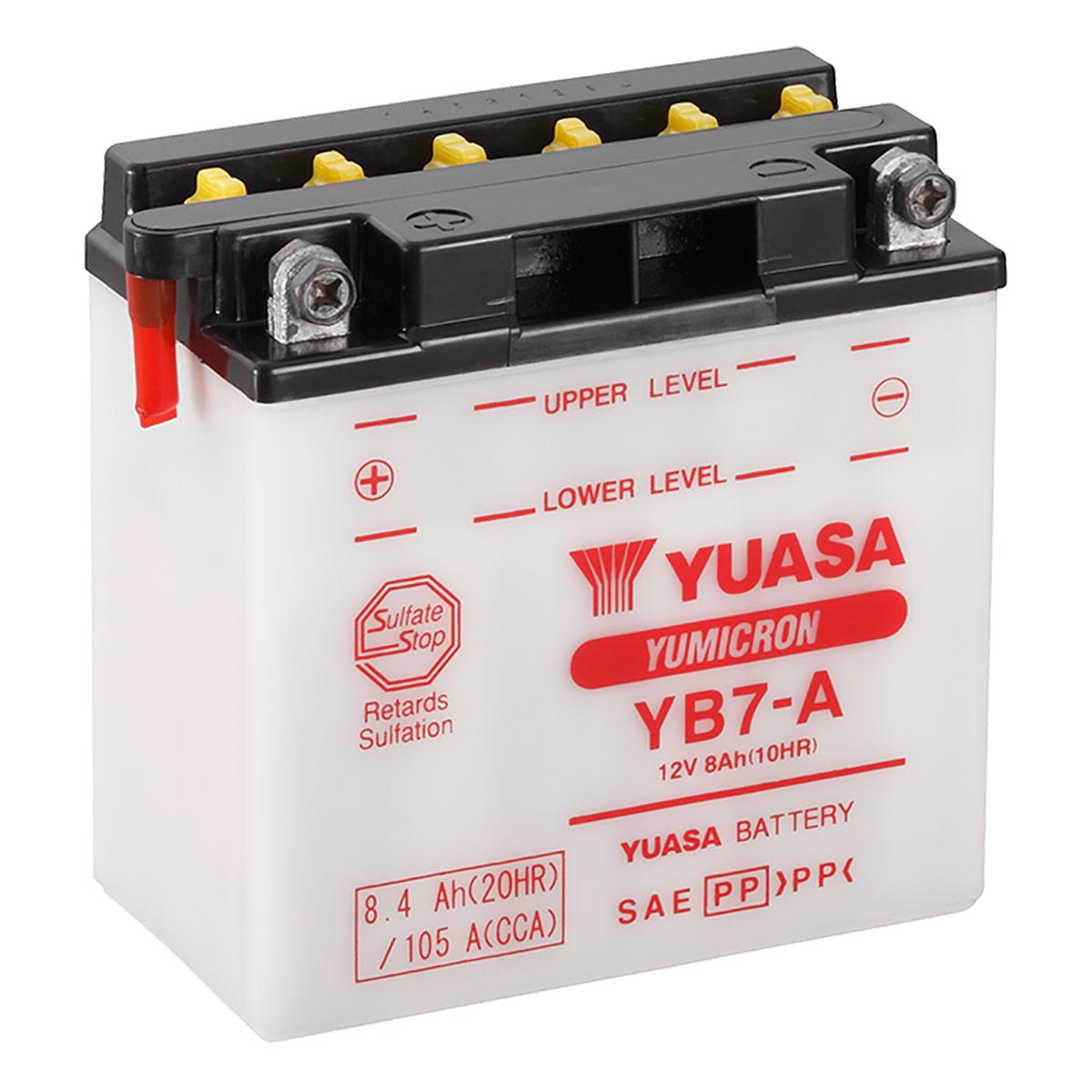 Yuasa YB7-A 12v Motorbike & Motorcycle Battery - www.batterycharged.co.uk