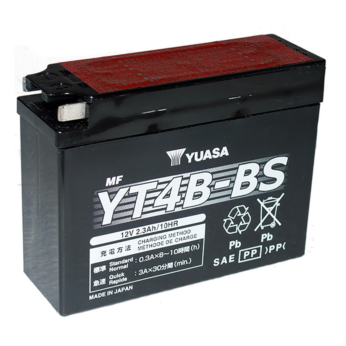 Yuasa YT4B-BS 12v VRLA Motorbike & Motorcycle Battery ...