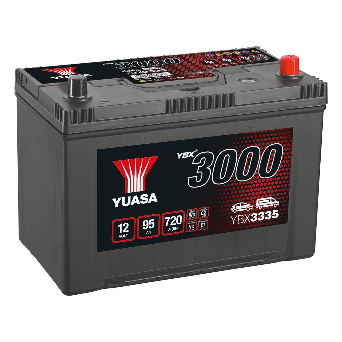 YBX3335 Yuasa 12v 95Ah SMF Car Battery – FREE UK mainland delivery