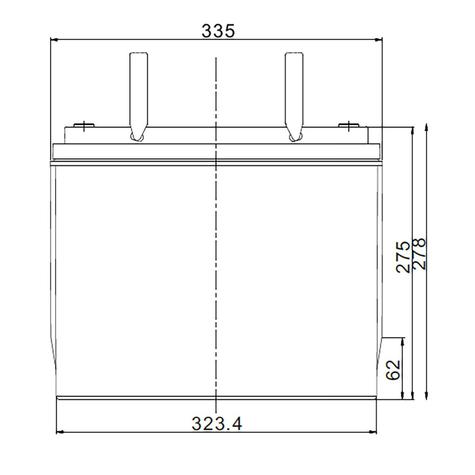 SEC_UK_HDC150-12_12v_150Ah_Battery_Front_Drawing - main image