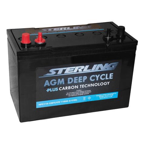 Sterling-HPC115-12DT-12v-118Ah-Deep-Cycle-AGM-Plus-Carbon-Battery - main image