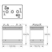 T105 Trojan Equivalent Crown CR-220 6v 220Ah Deep Cycle Battery